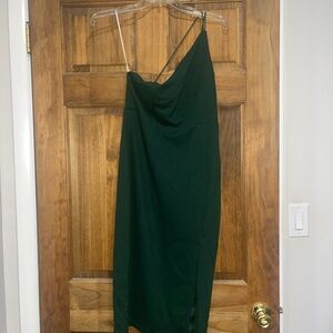 Hello Molly Asymmetrical Green Slip Dress